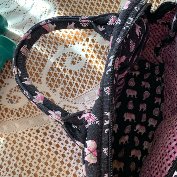 Vera Bradley Pink Elephant Shoulder Tote - Picture 10 of 12